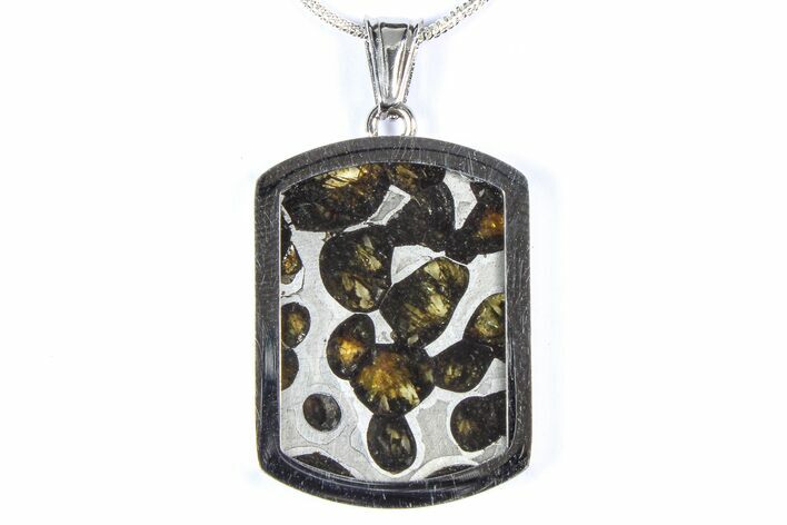 Sericho Pallasite Dog Tag Meteorite Pendant - Kenya #380535